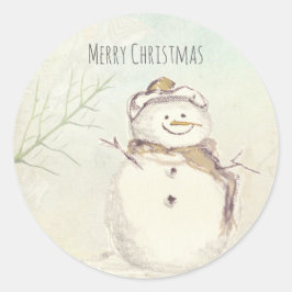 Adesivo Feliz Natal Boneco de Neve Flocos de Neve Inverno