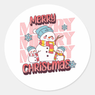 Adesivo Feliz Natal Bonecos de Neve