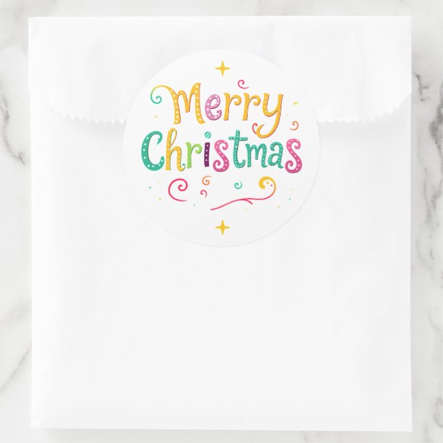 Adesivo Feliz Natal brilhante e fresco (Bolsa)