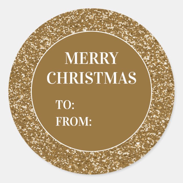 Adesivo Feliz Natal Brilho Dourado Férias De Para (Frente)