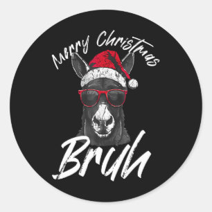 Adesivo Feliz Natal Bruh Funny Dominick O Donkey Xma