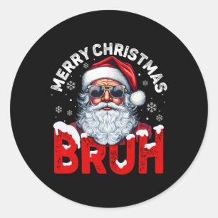Adesivo Feliz Natal Bruh Funny Papai Noel Retro Men W