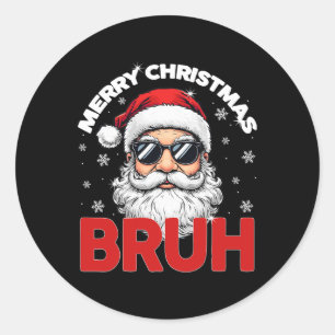Adesivo Feliz Natal Bruh Funny Papai Noel Retro Men W