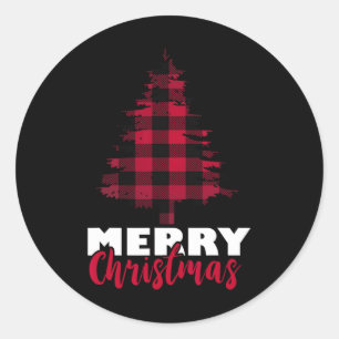 Adesivo Feliz Natal Búfalo Xadrez de Natal Xmas