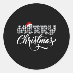 Adesivo Feliz Natal Buffalo Black E White Xadrez Para