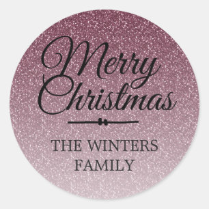 Adesivo Feliz Natal Burgundy Envelope Glitter Selo