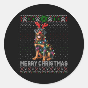 Adesivo Feliz Natal Cachorro Rottweiler Cachorro Feio