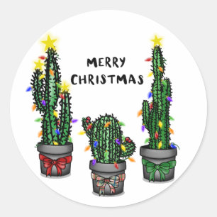 Adesivo Feliz Natal, Cactus Sticker