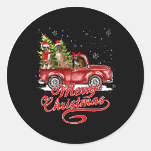 Adesivo Feliz Natal Cães Papais noeis Reindeer Red Truc