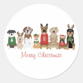 Adesivo Feliz Natal Cães Vermelhos