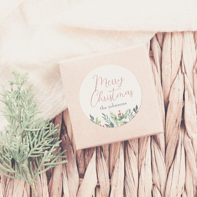 Adesivo Feliz Natal Calliografia e Nome da Família Greener (Criador carregado)