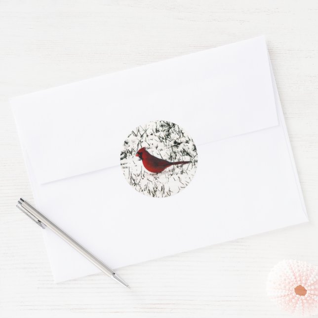 Adesivo Feliz Natal Cardinal  (Envelope)