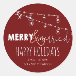 Adesivo Feliz Natal & Casados Recém-Casados Boas Festas