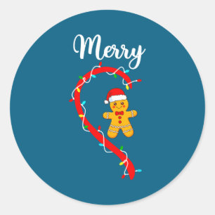 Adesivo Feliz Natal Casal Biscoito de Natal Pijama de Nata