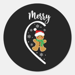 Adesivo Feliz Natal Casal Biscoito de Natal Pijama de Nata