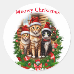 Adesivo Feliz Natal Cats