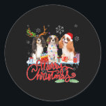 Adesivo Feliz Natal Cavalier King Papais noeis Reindeer Li<br><div class="desc">Feliz Natal Cavalier King Papais noeis Reindeer Light Pajamas</div>