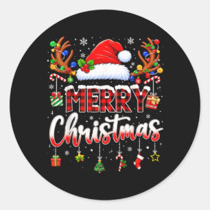 Adesivo Feliz Natal Chapéu Vermelho do Papai Noel Rena Xma