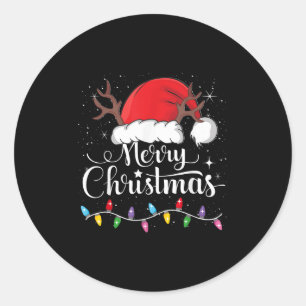 Adesivo Feliz Natal Chapéu Vermelho do Papai Noel Rena Xma