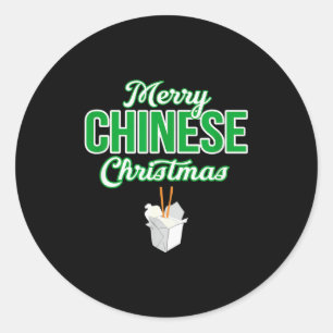 Adesivo Feliz Natal Chinês Xmas Engraçado Restaurante Leva