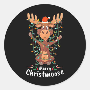 Adesivo Feliz Natal Christmoose Árvore de Natal Luzes