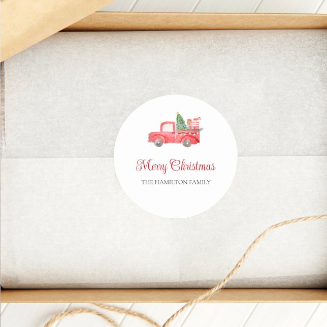 Adesivo Feliz Natal Cinto-d-Água Caminhão Vermelho (Criador carregado)