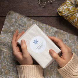 Adesivo Feliz Natal Cinza Branca RSVP Flocos de Neve