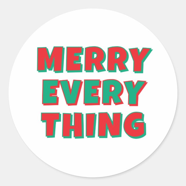 Adesivo Feliz Natal Clássico Único Minimalista Simples (Frente)