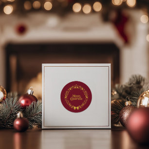Adesivo Feliz Natal Clássico Vermelho de Férias Nórdico