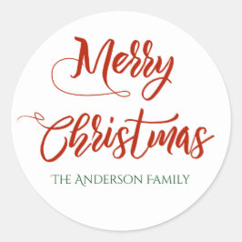 Adesivo Feliz Natal com o Nome da Família
