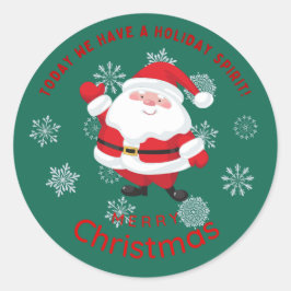 Adesivo Feliz Natal com Papai Noel Fofo Personalizado