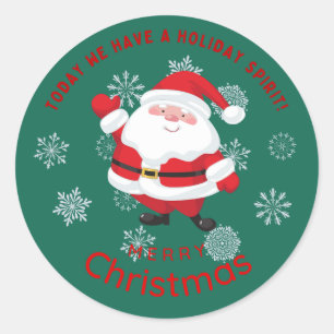 Adesivo Feliz Natal com Papai Noel Fofo Personalizado