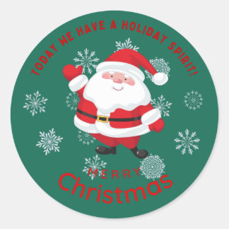 Adesivo Feliz Natal com Papai Noel Fofo Personalizado