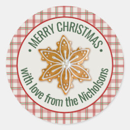 Adesivo Feliz Natal | Cookie de Gingerpão Personalizado