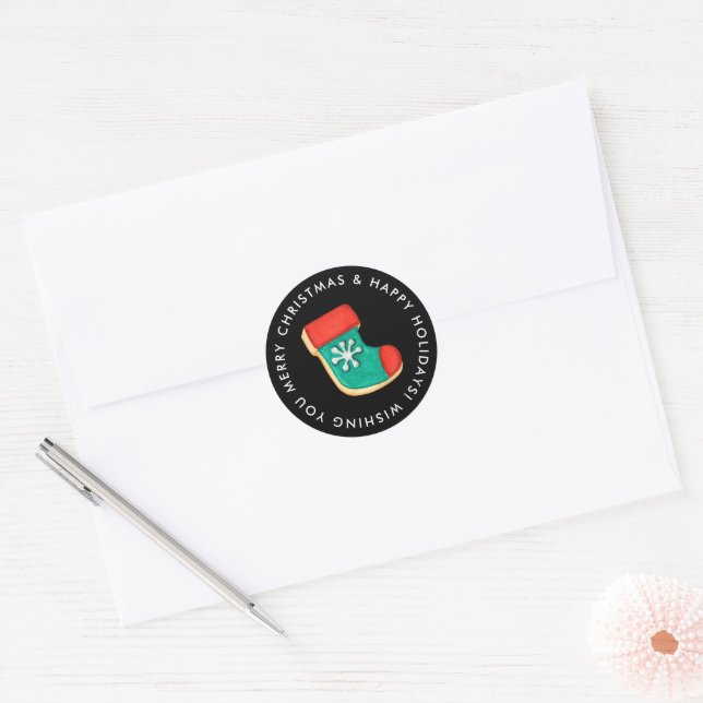 Adesivo Feliz Natal - Cookie Personalizado (Envelope)