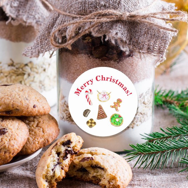 Adesivo Feliz Natal - Cookies Aquarelas (Criador carregado)