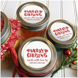 Adesivo Feliz Natal Corações Feitos com Amor