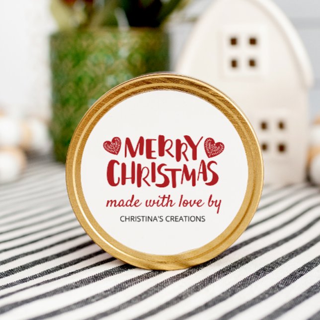 Adesivo Feliz Natal Corações Feitos com Amor (Criador carregado)