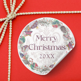 Adesivo Feliz Natal Coroa Botancial e Miçangas