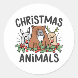 Adesivo Feliz Natal da Família Beaver
