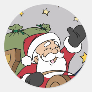 Adesivo Feliz Natal da ilustração do trenó do papai noe