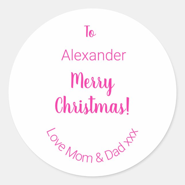 Adesivo Feliz Natal da mãe e Pai. (Frente)