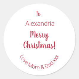 Adesivo Feliz Natal da mãe e Pai mínimo