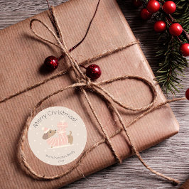 Adesivo Feliz Natal Dachshund com Presentes