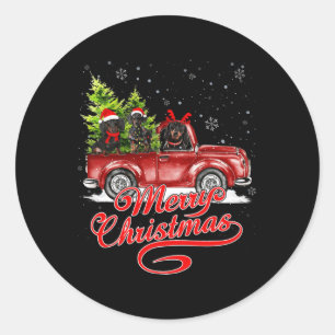 Adesivo Feliz Natal Dachshund Dog Papais noeis Reindeer