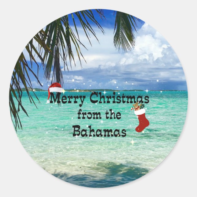 Adesivo Feliz Natal das Bahamas (Frente)