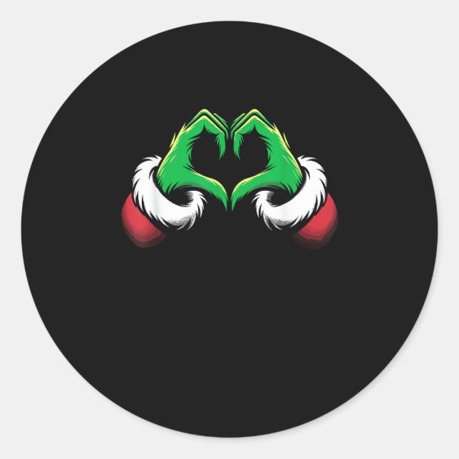 Adesivo Feliz Natal das mãos do coração (Frente)