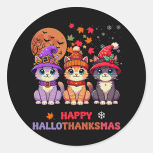 Adesivo Feliz Natal de Ação de Graças de Halloween HalloOb