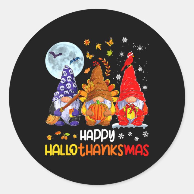 Adesivo Feliz Natal de Ação de Graças de Halloween HalloOb (Frente)