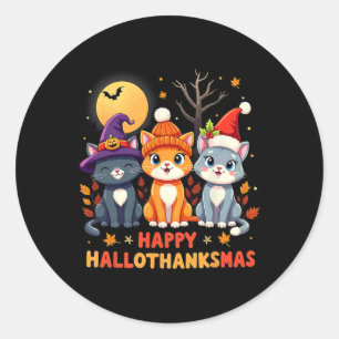 Adesivo Feliz Natal de Ação de Graças de Halloween HalloOb